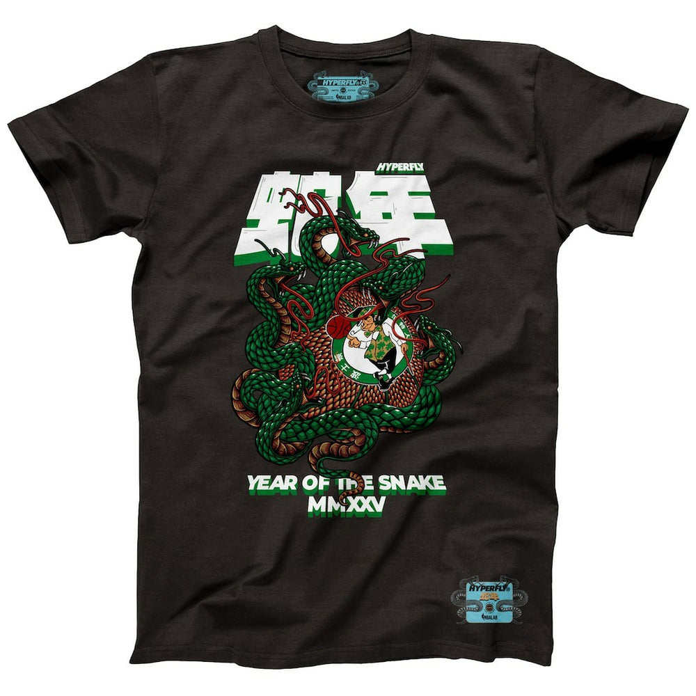 NBA - Boston Celtics NBALab x Hyperfly Unisex Year of the Snake Lunar New Year Collection T-Shirt - Heather Black