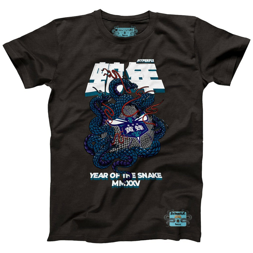 NBA - Charlotte Hornets NBALab x Hyperfly Unisex Year of the Snake Lunar New Year Collection T-Shirt - Heather Black