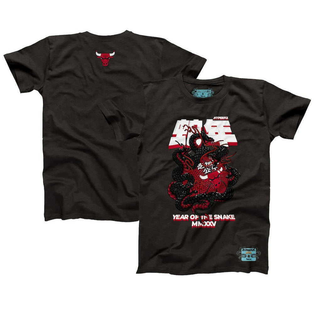 NBA - Chicago Bulls NBALab x Hyperfly Unisex Year of the Snake Lunar New Year Collection T-Shirt - Heather Black