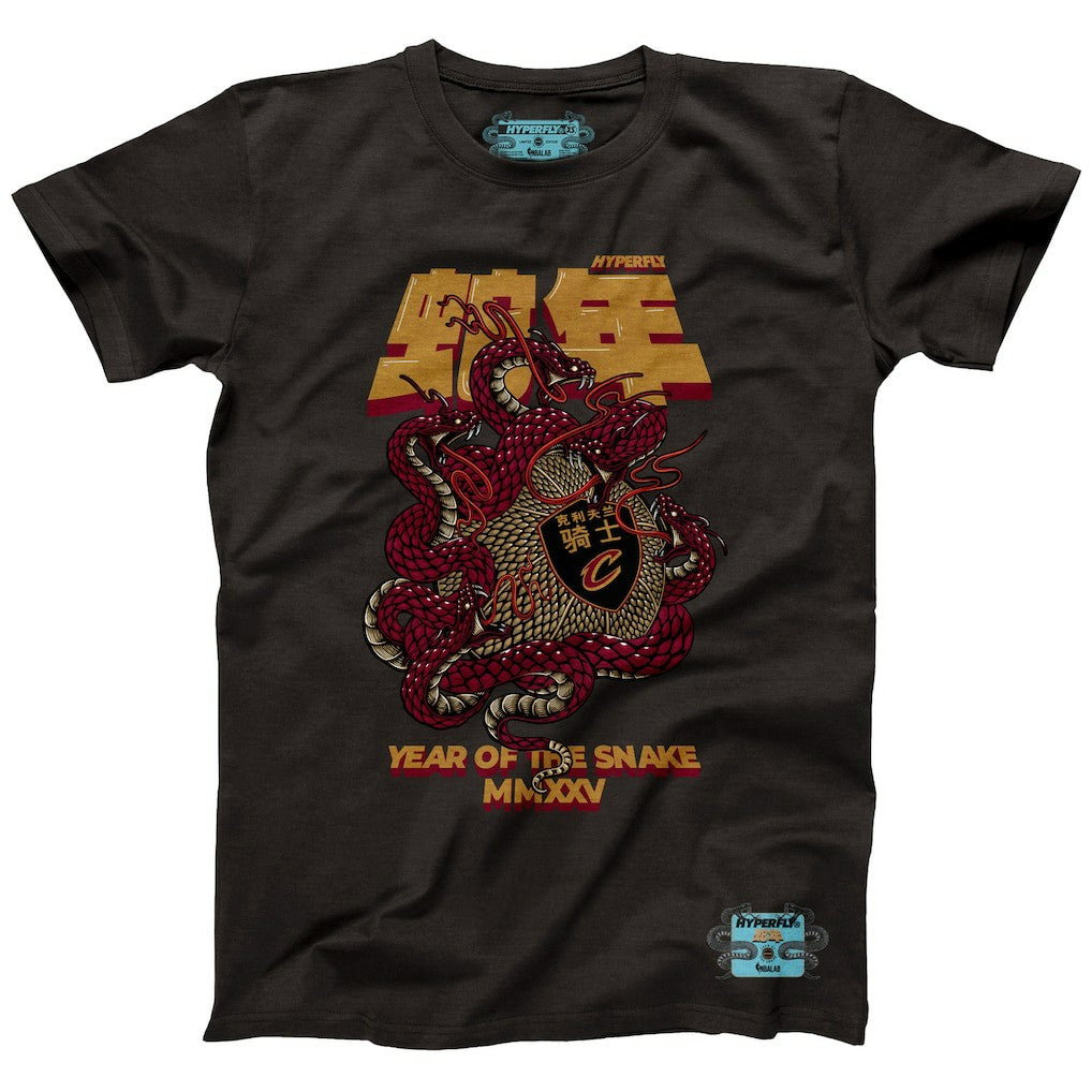 NBA - Cleveland Cavaliers NBALab x Hyperfly Unisex Year of the Snake Lunar New Year Collection T-Shirt - Heather Black