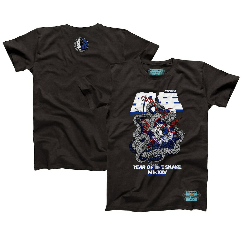 NBA - Dallas Mavericks NBALab x Hyperfly Unisex Year of the Snake Lunar New Year Collection T-Shirt - Heather Black