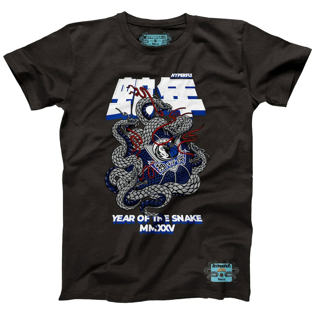 NBA - Dallas Mavericks NBALab x Hyperfly Unisex Year of the Snake Lunar New Year Collection T-Shirt - Heather Black