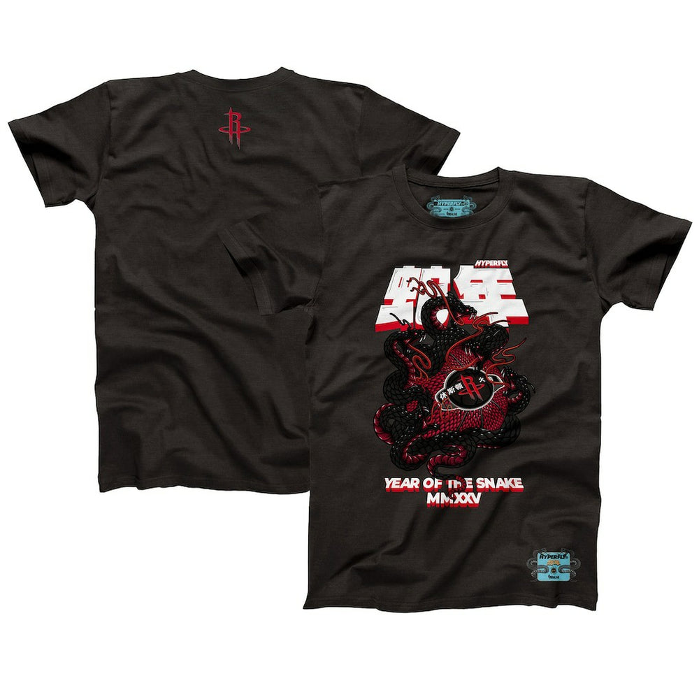 NBA - Houston Rockets NBALab x Hyperfly Unisex Year of the Snake Lunar New Year Collection T-Shirt - Heather Black