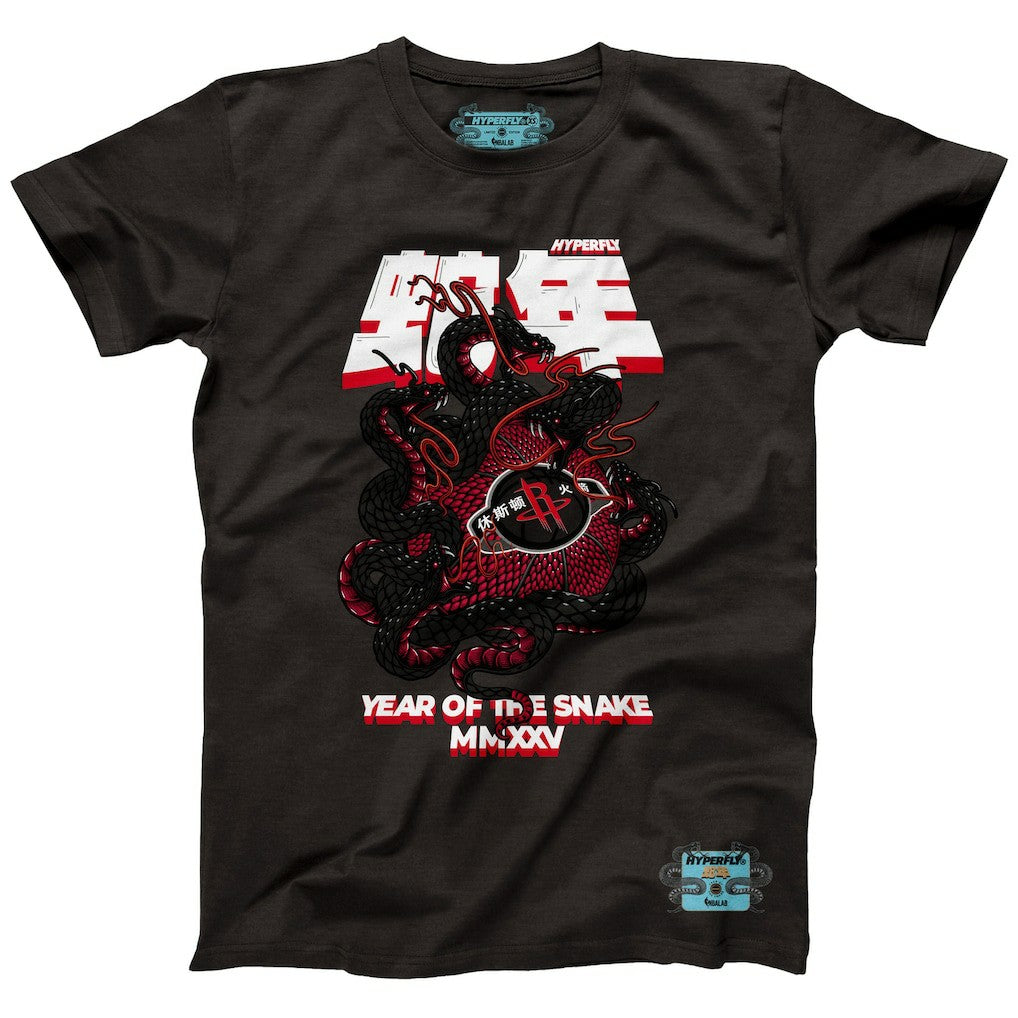 NBA - Houston Rockets NBALab x Hyperfly Unisex Year of the Snake Lunar New Year Collection T-Shirt - Heather Black