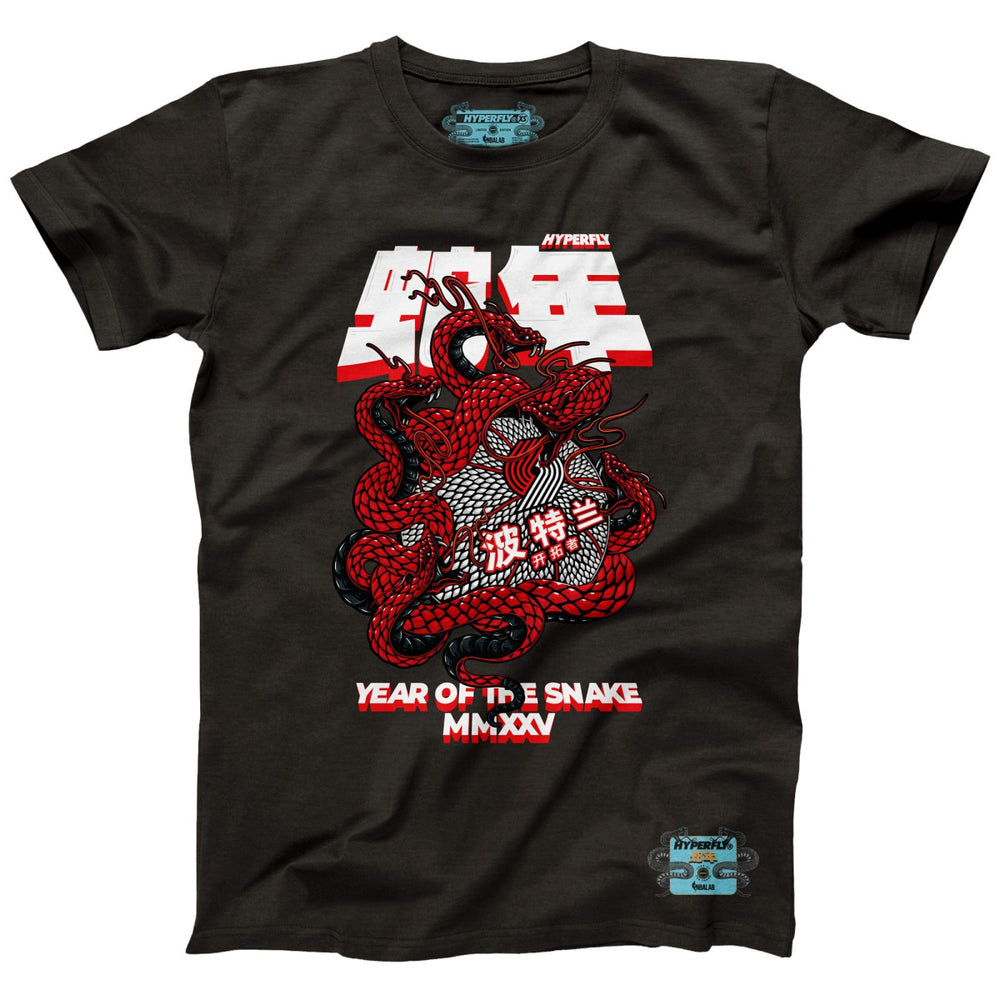 NBA - Portland Trail Blazers NBALab x Hyperfly Unisex Year of the Snake Lunar New Year Collection T-Shirt - Heather Black