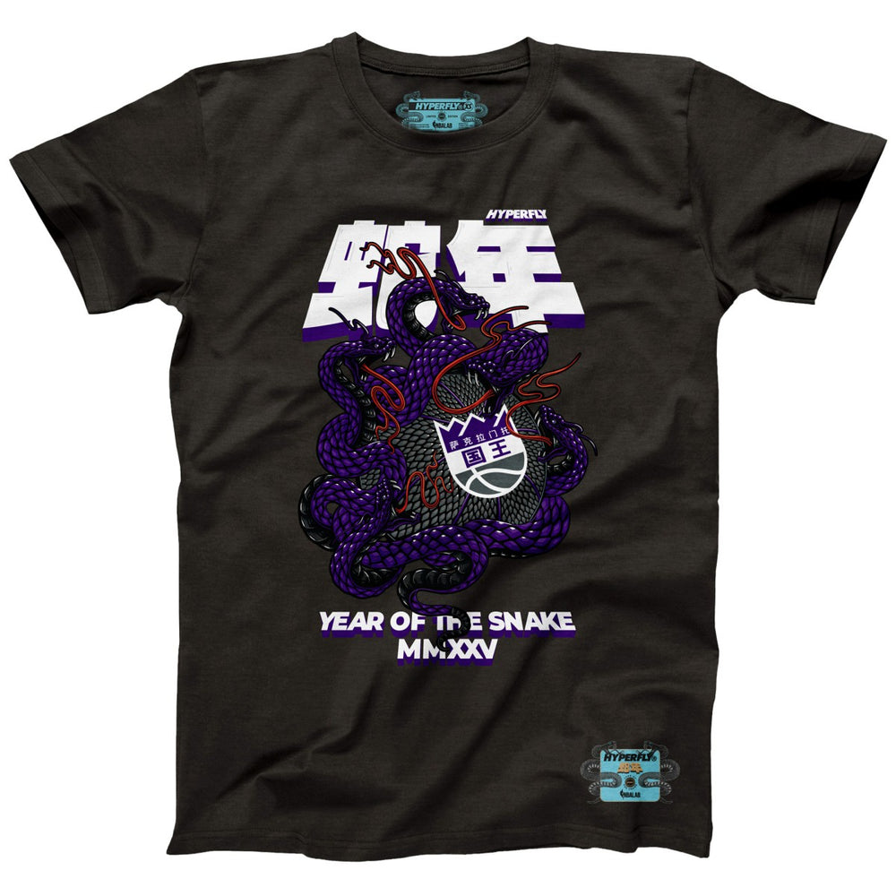 NBA - Sacramento Kings NBALab x Hyperfly Unisex Year of the Snake Lunar New Year Collection T-Shirt - Heather Black