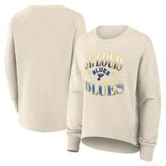 St. Louis Blues - Fanatics Women's Oversized Vintage Slice Pullover Sweatshirt Cream