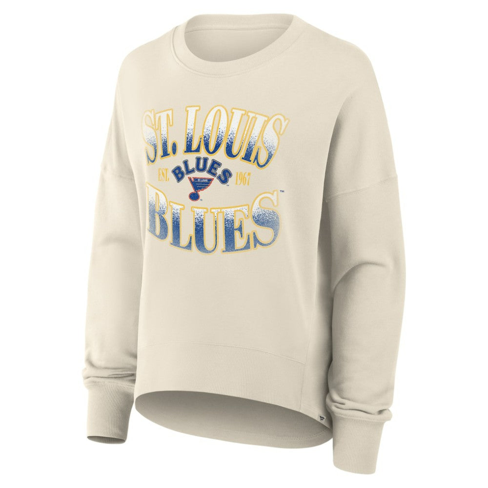 St. Louis Blues - Fanatics Women's Oversized Vintage Slice Pullover Sweatshirt Cream