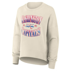 Washington Capitals Fanatics Women's Oversized Vintage Slice Pullover Sweatshirt Cream