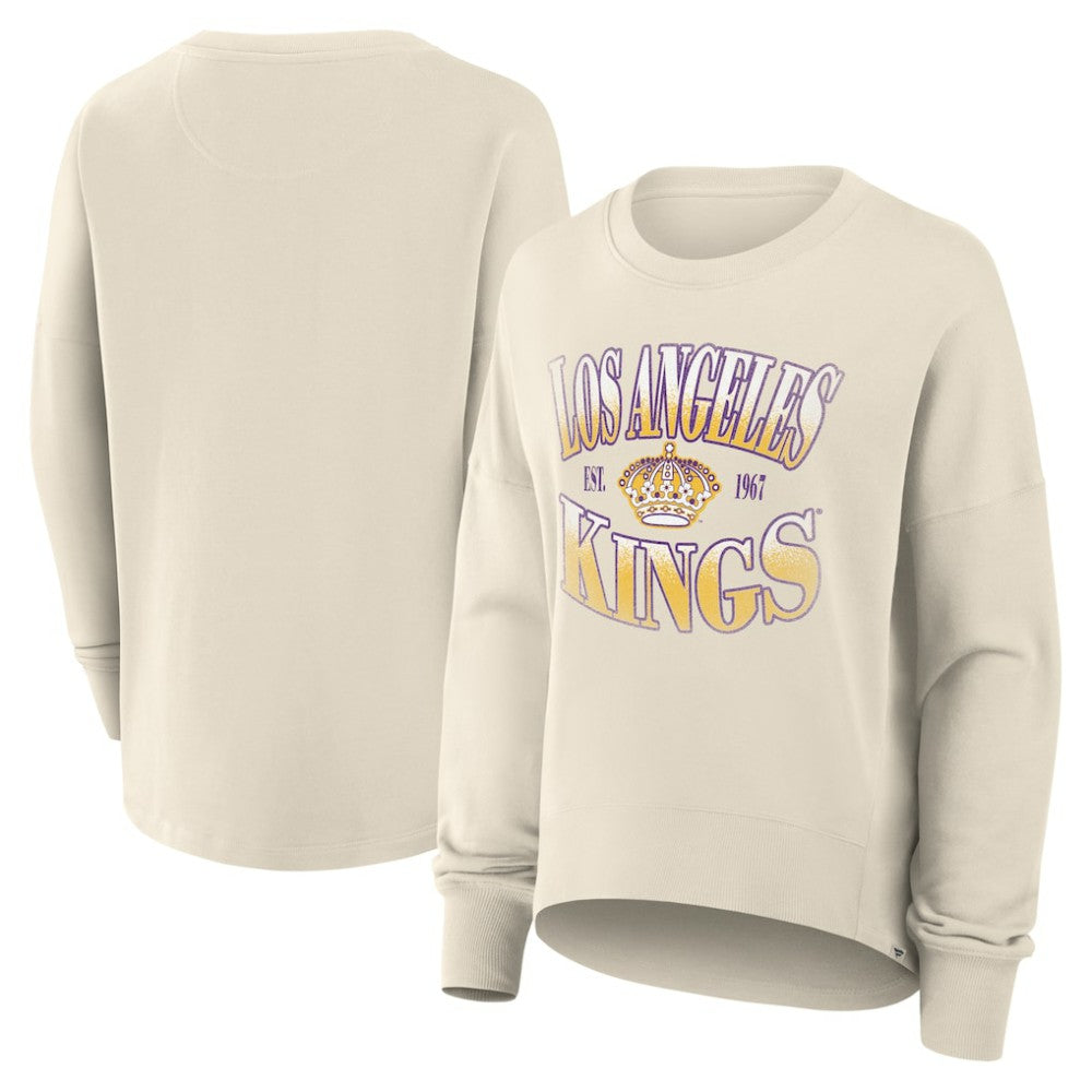 Los Angeles Kings - Fanatics Women's Oversized Vintage Slice Pullover Sweatshirt Cream