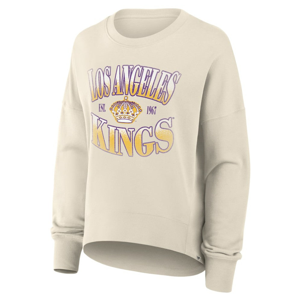 Los Angeles Kings - Fanatics Women's Oversized Vintage Slice Pullover Sweatshirt Cream