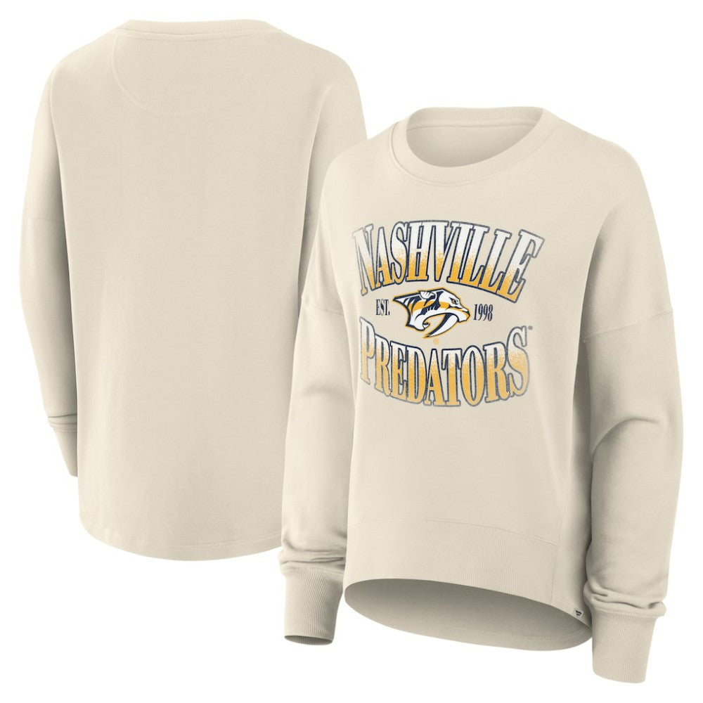 Nashville Predators - Fanatics Women's Oversized Slice Pullover Sweatshirt Cream