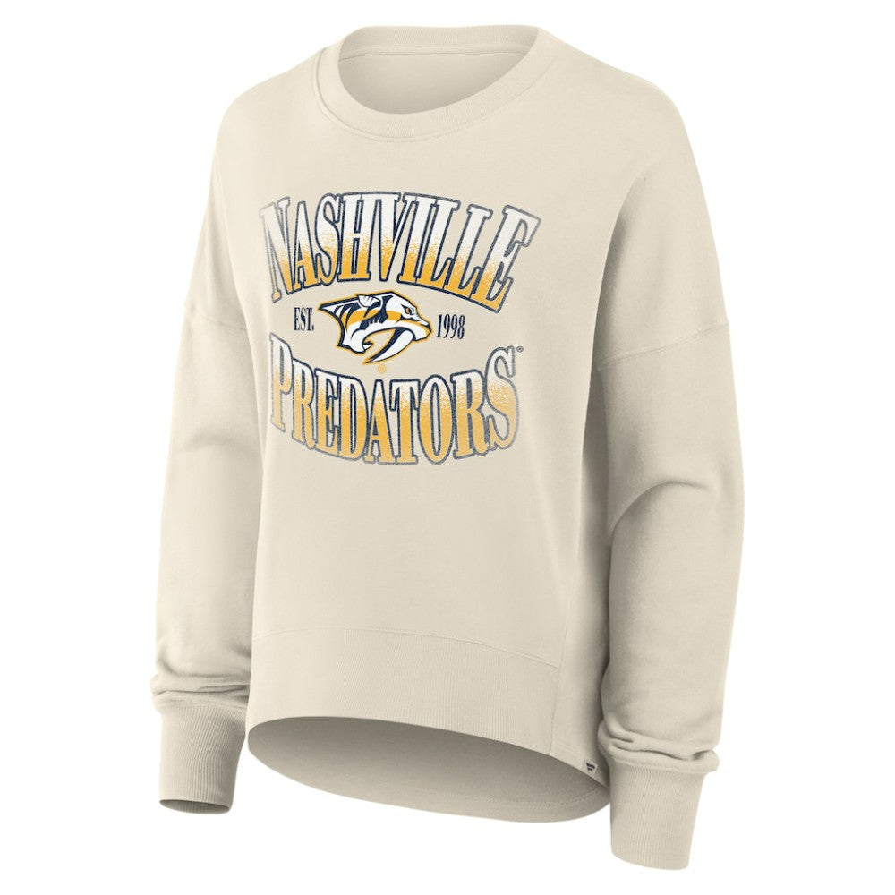 Nashville Predators - Fanatics Women's Oversized Slice Pullover Sweatshirt Cream