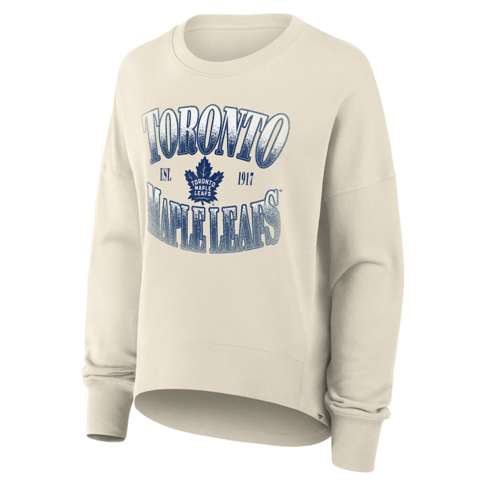 Toronto Maple Leafs - Fanatics Women's Oversized Slice Pullover Sweatshirt Cream