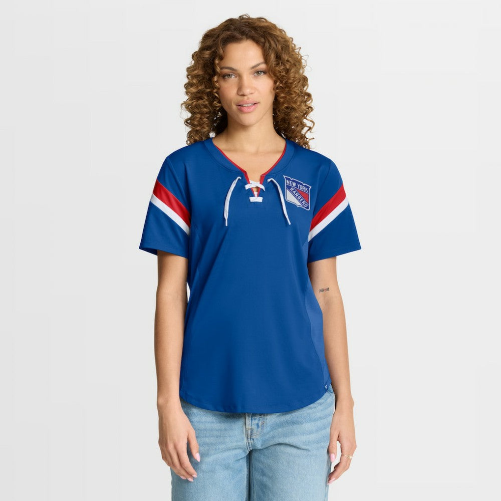 New York Rangers Fanatics Women's Offside Athena T-Shirt Blue