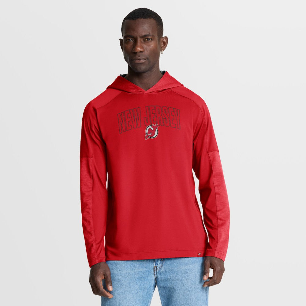 New Jersey Devils - Fanatics Penalty Shot Long Sleeve Hoodie T-Shirt Red