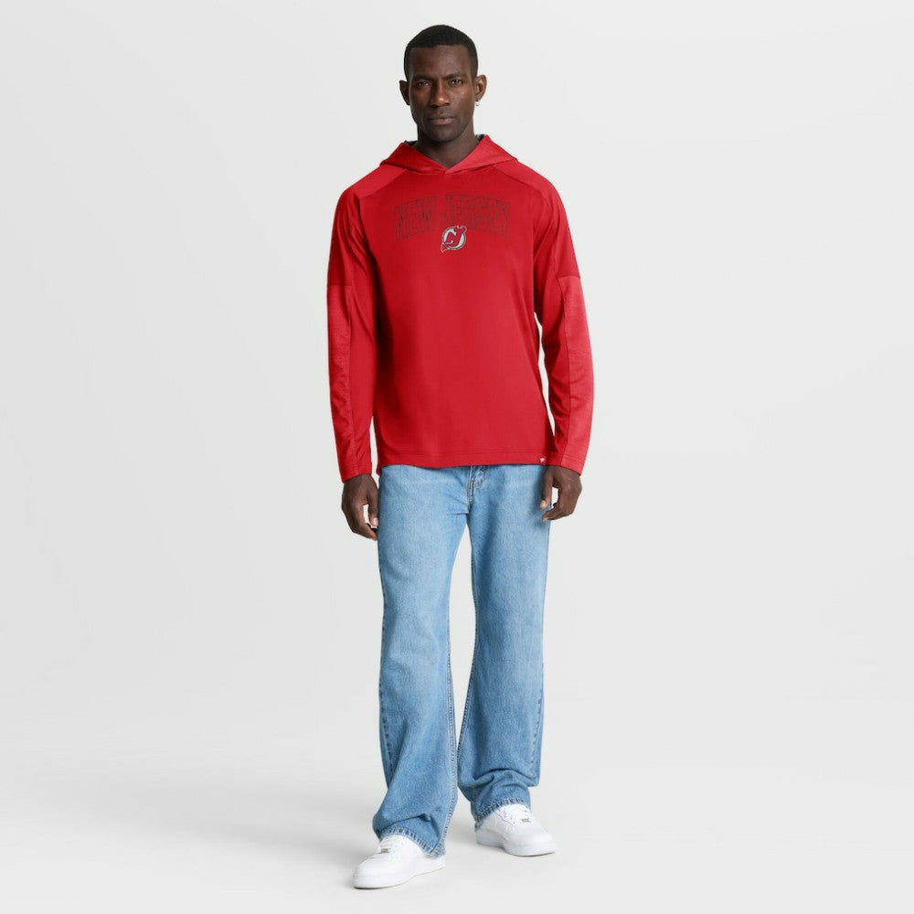 New Jersey Devils - Fanatics Penalty Shot Long Sleeve Hoodie T-Shirt Red