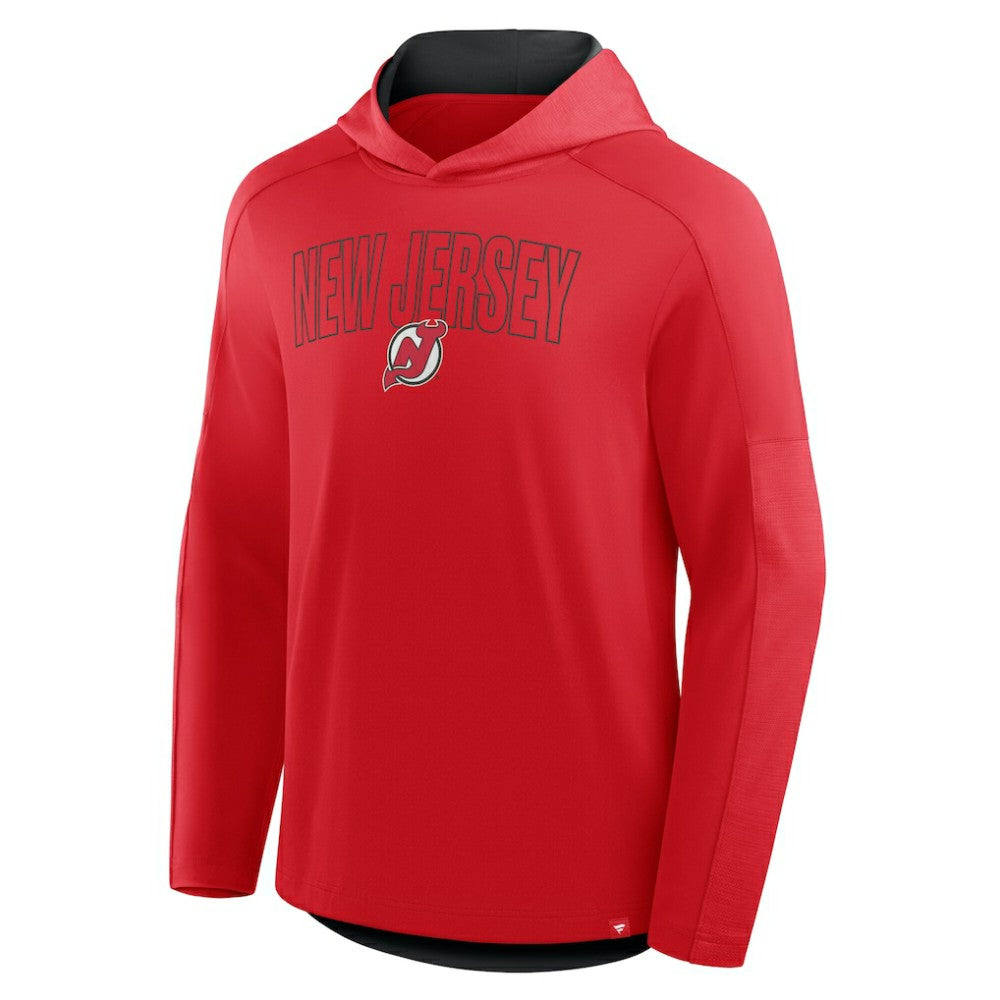 New Jersey Devils - Fanatics Penalty Shot Long Sleeve Hoodie T-Shirt Red