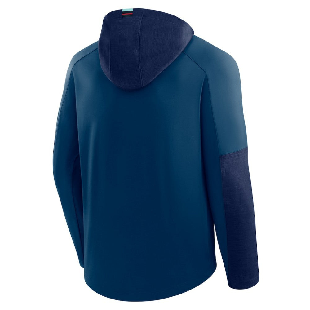 Seattle Kraken Fanatics Penalty Shot Long Sleeve Hoodie T-Shirt Deep Sea Blue