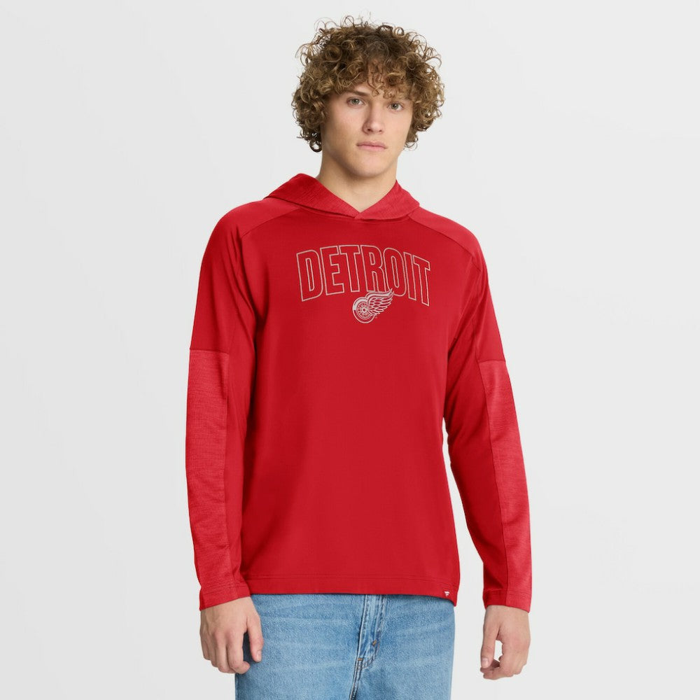 Detroit Red Wings - Fanatics Penalty Shot Long Sleeve Hoodie T-Shirt Red