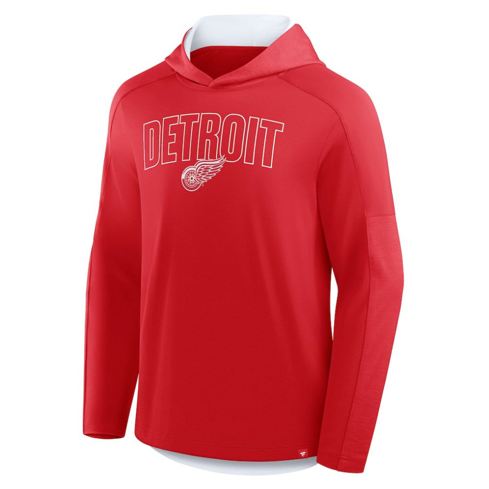 Detroit Red Wings - Fanatics Penalty Shot Long Sleeve Hoodie T-Shirt Red