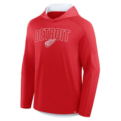 Detroit Red Wings - Fanatics Penalty Shot Long Sleeve Hoodie T-Shirt Red