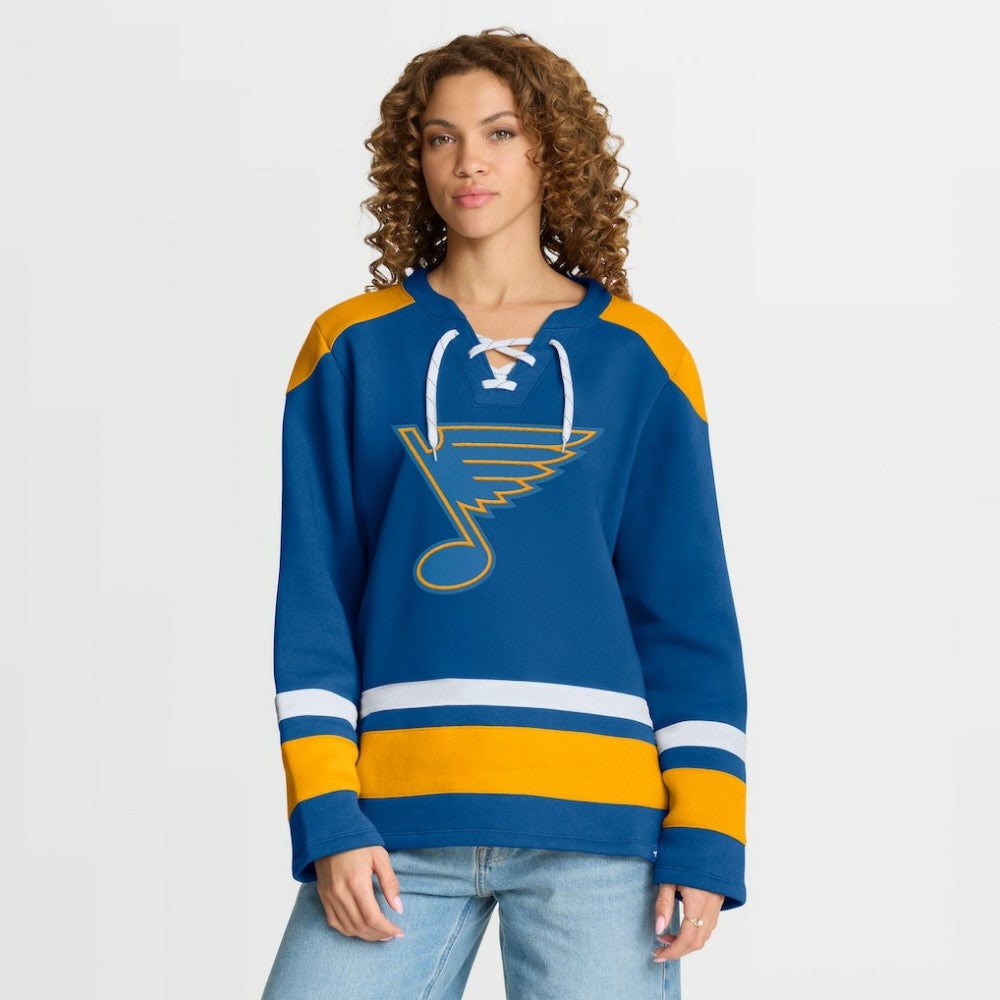 St. Louis Blues - Fanatics Women's Icing Long Sleeve Lace Up Sweatshirt Blue