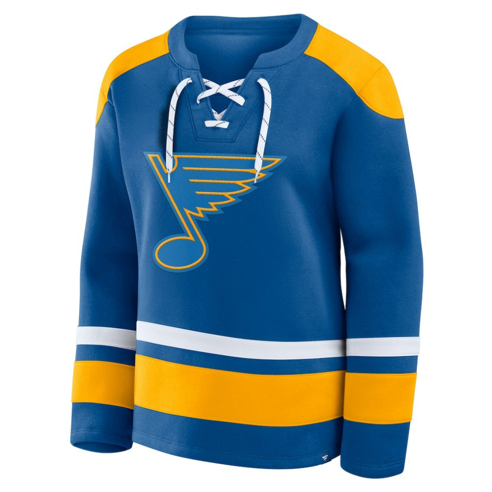 St. Louis Blues - Fanatics Women's Icing Long Sleeve Lace Up Sweatshirt Blue