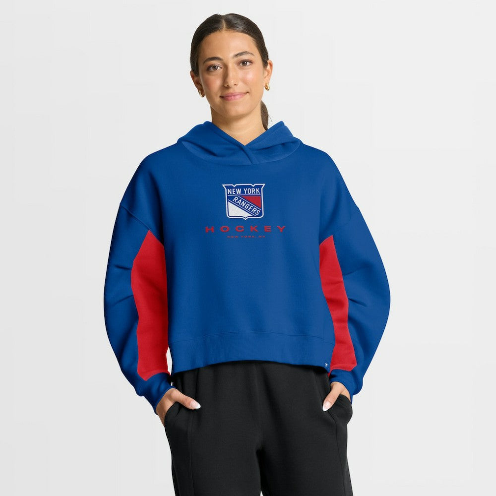 New York Rangers Fanatics Women's Back Check Boxy Hoodie Blue