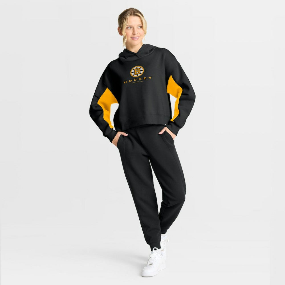 Boston Bruins Fanatics Women's Back Check Boxy Hoodie Black
