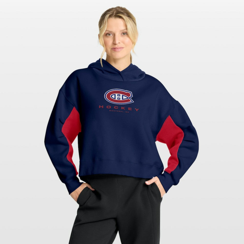 Montreal Canadiens - Fanatics Women's Back Check Boxy Hoodie Navy