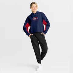 Montreal Canadiens - Fanatics Women's Back Check Boxy Hoodie Navy