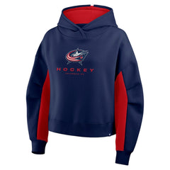 Columbus Blue Jackets - Fanatics Women's Back Check Boxy Hoodie Navy