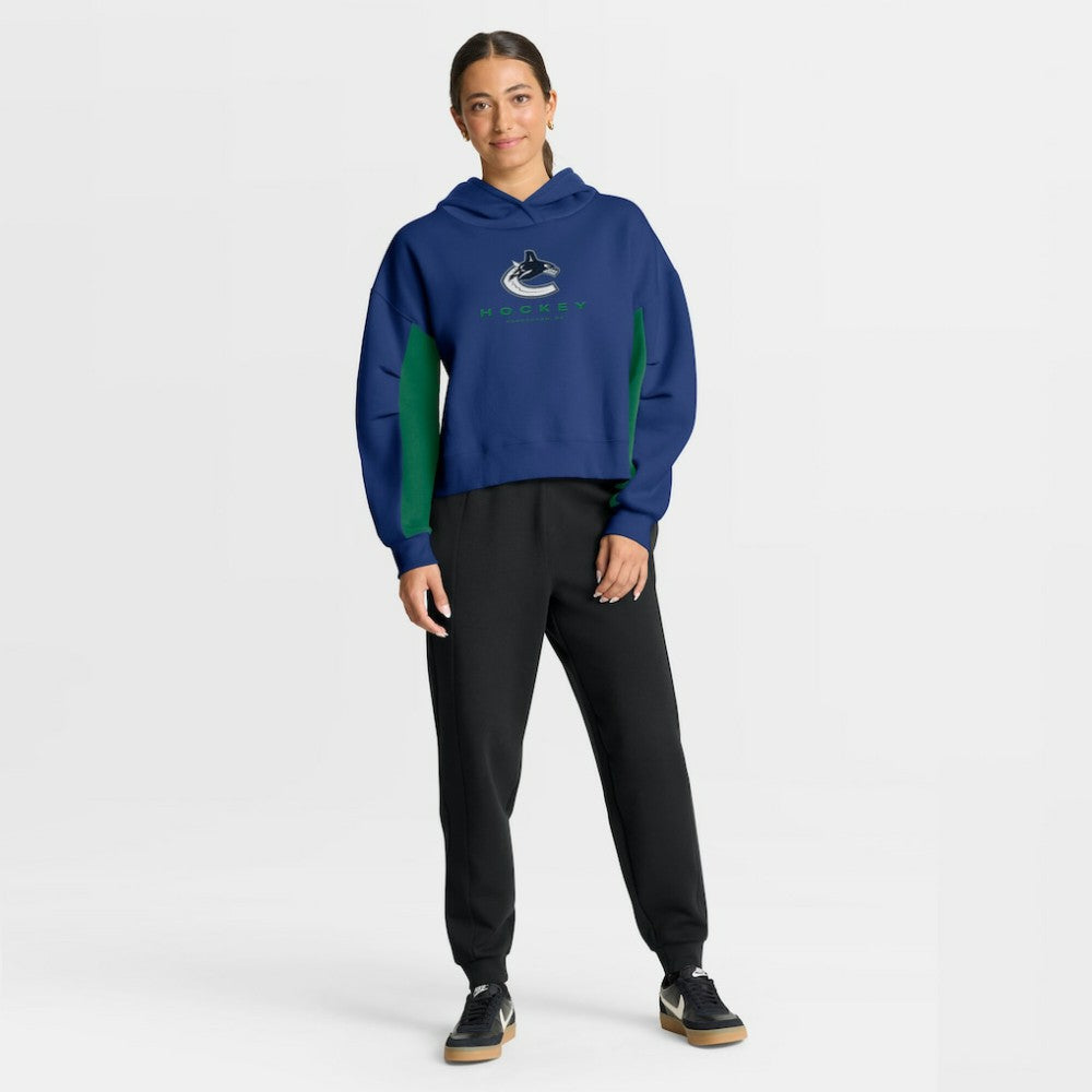 Vancouver Canucks - Fanatics Women's Back Check Boxy Hoodie Blue