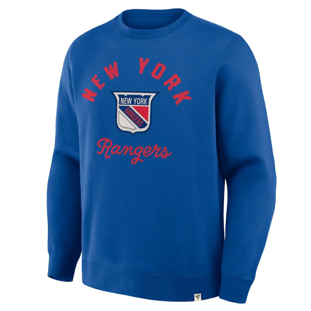 New York Rangers Fanatics Vintage Stickler Sweatshirt Blue