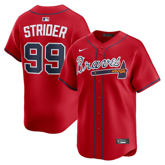 Spencer Strider Atlanta Braves Nike Alternate Limited Player Jersey - Red | MLB Jerseys
