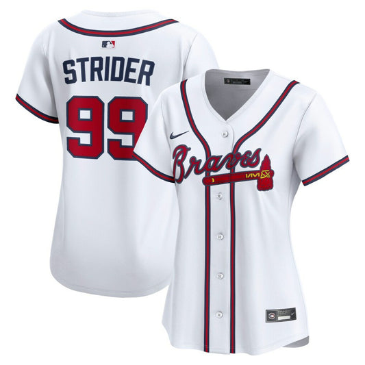 Spencer Strider Atlanta Braves Nike Women's Home Limited Player Jersey - White | MLB Jerseys