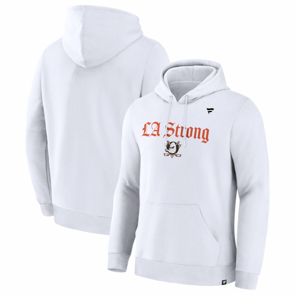 Anaheim Ducks - Fanatics Unisex LA Strong Premium Fleece Pullover Hoodie White
