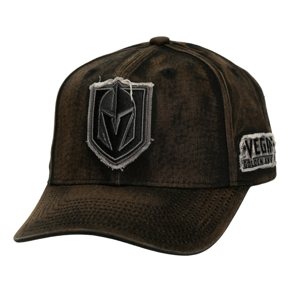 Vegas Golden Knights Mitchell & Ness Downtown Snow Wash Pro-Crown Adjustable Hat Black