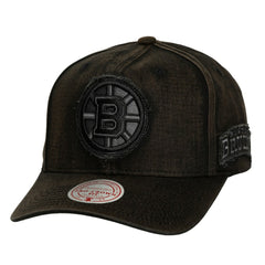 Boston Bruins Mitchell & Ness Downtown Snow Wash Pro-Crown Adjustable Hat Black