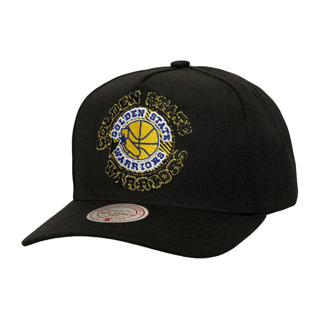 Mitchell & Ness - Golden State Warriors Tilted Pro Pinch Adjustable Hat - Black