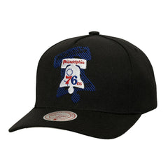 Mitchell & Ness - Philadelphia 76ers Tilted Pro Pinch Adjustable Hat - Black