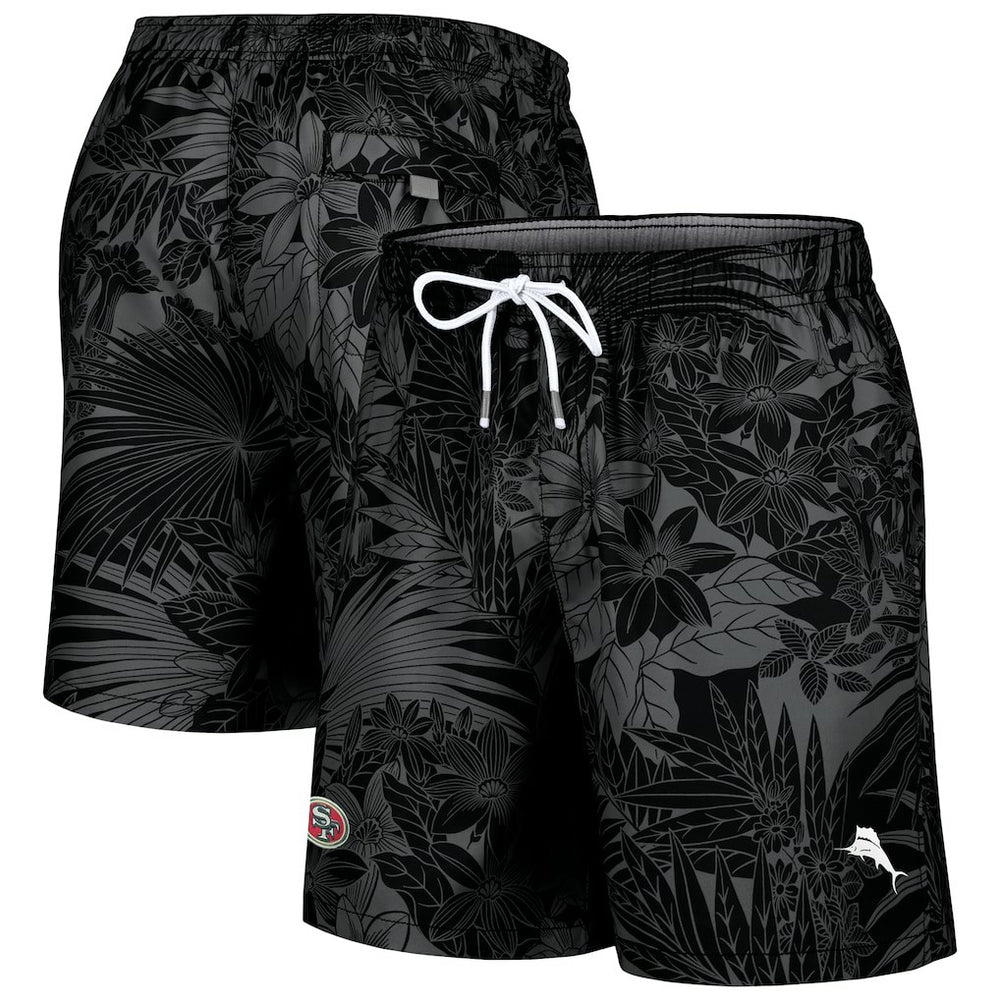 San Francisco 49ers Naples Santiago Palm Shorts Black - Tommy Bahama