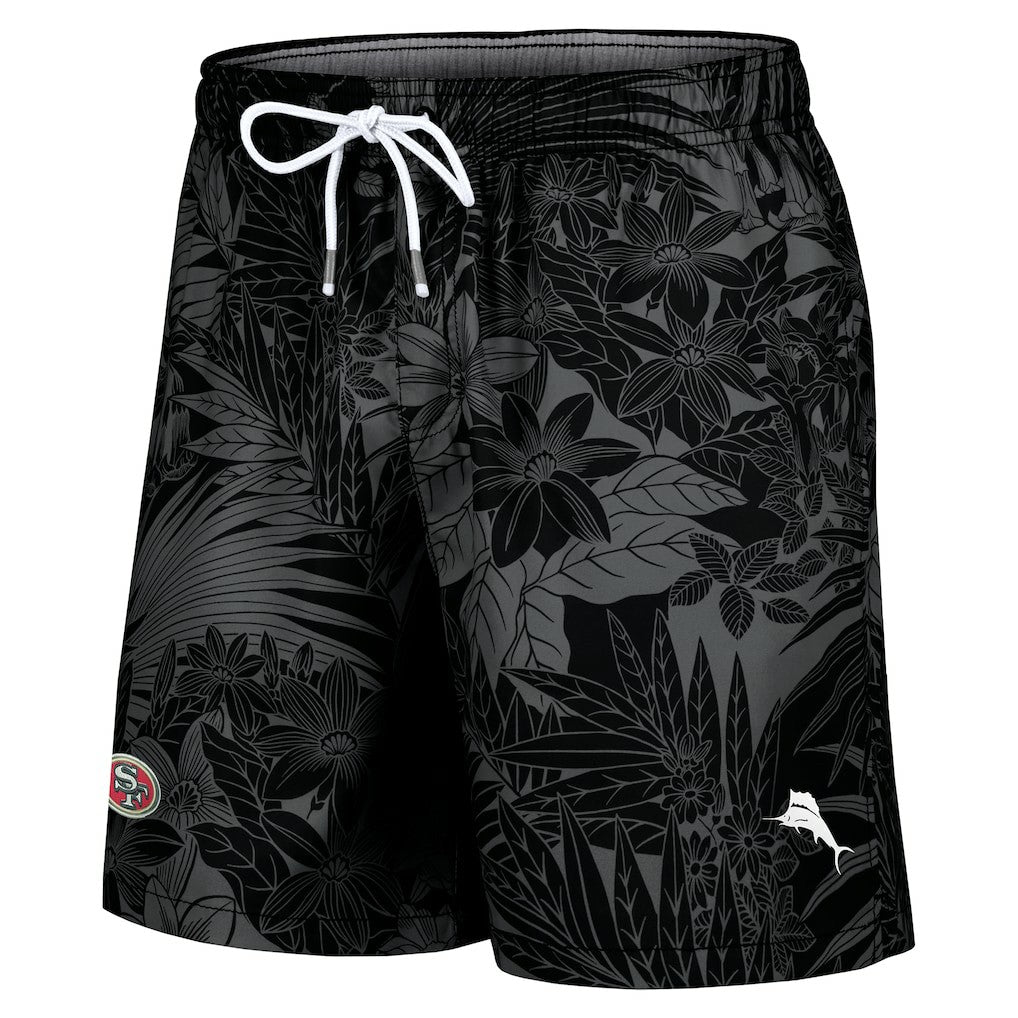 San Francisco 49ers Naples Santiago Palm Shorts Black - Tommy Bahama