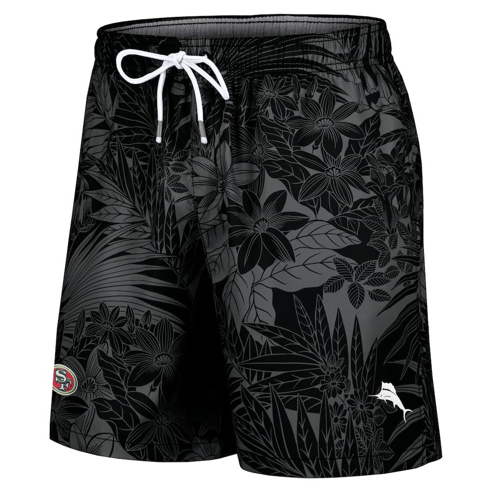 San Francisco 49ers Naples Santiago Palm Shorts Black - Tommy Bahama
