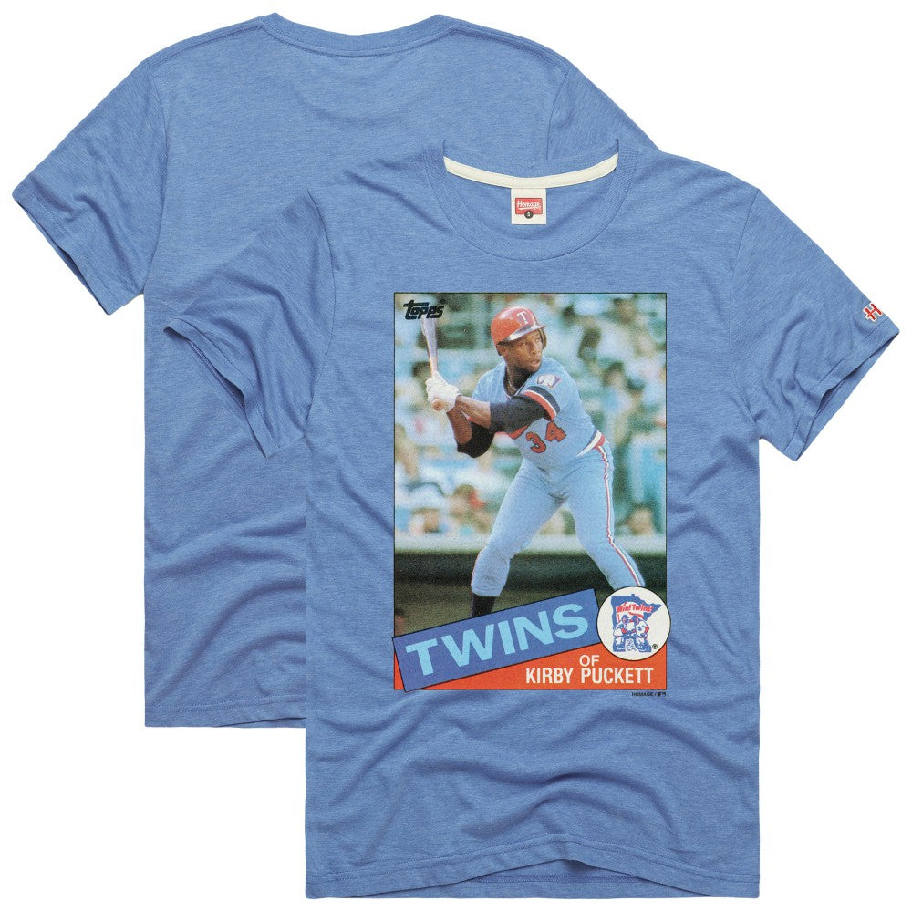 Kirby Puckett Minnesota Twins Homage 1985 Topps Baseball Card Player Tri-Blend T-Shirt for sale