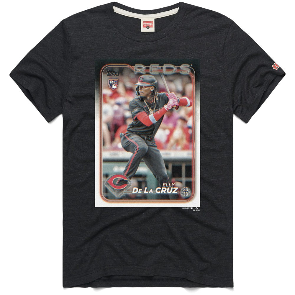 Elly De La Cruz Cincinnati Reds Homage 2024 Topps Baseball Card Player Tri-Blend T-Shirt Online