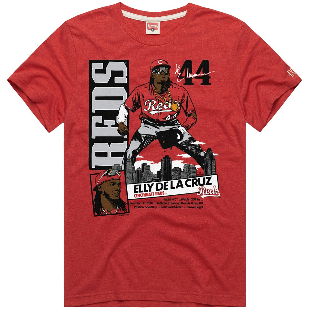 Elly De La Cruz Cincinnati Reds Homage Graphic Player Tri-Blend T-Shirt On Sale