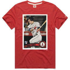Mike Trout Los Angeles Angels Homage 2011 Topps Baseball Card Player T-Shirt Lifestyle