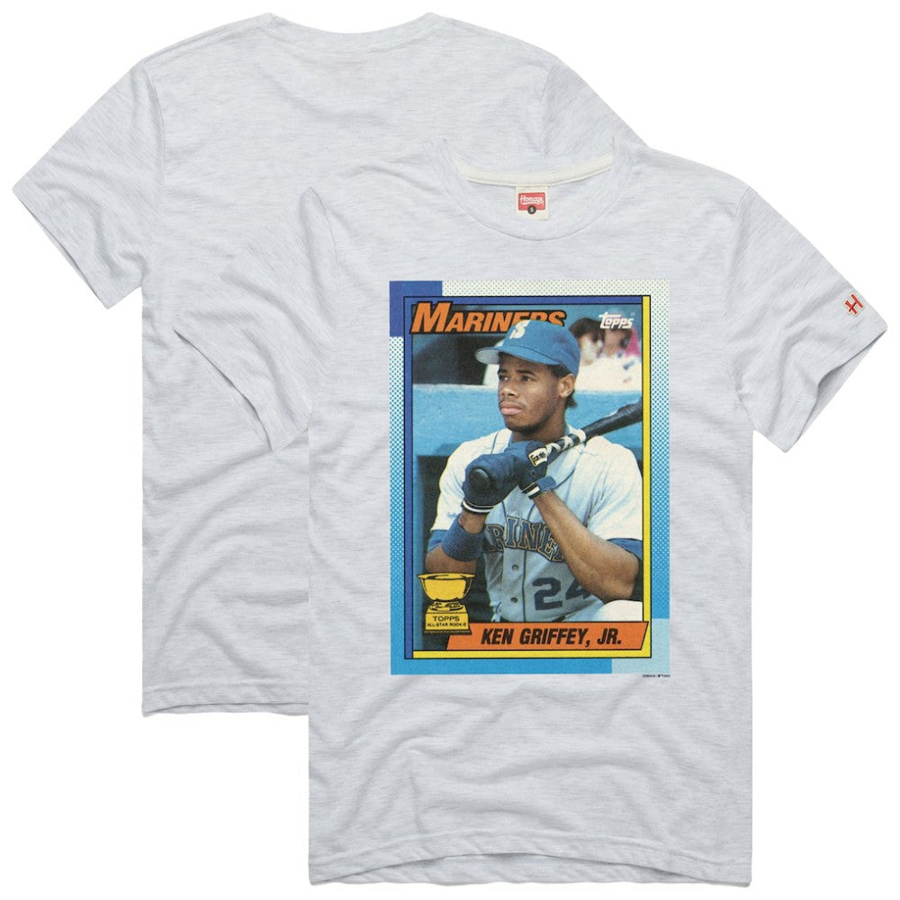 Ken Griffey Jr. Seattle Mariners Homage 1990 Topps Baseball Card Player T-Shirt discount